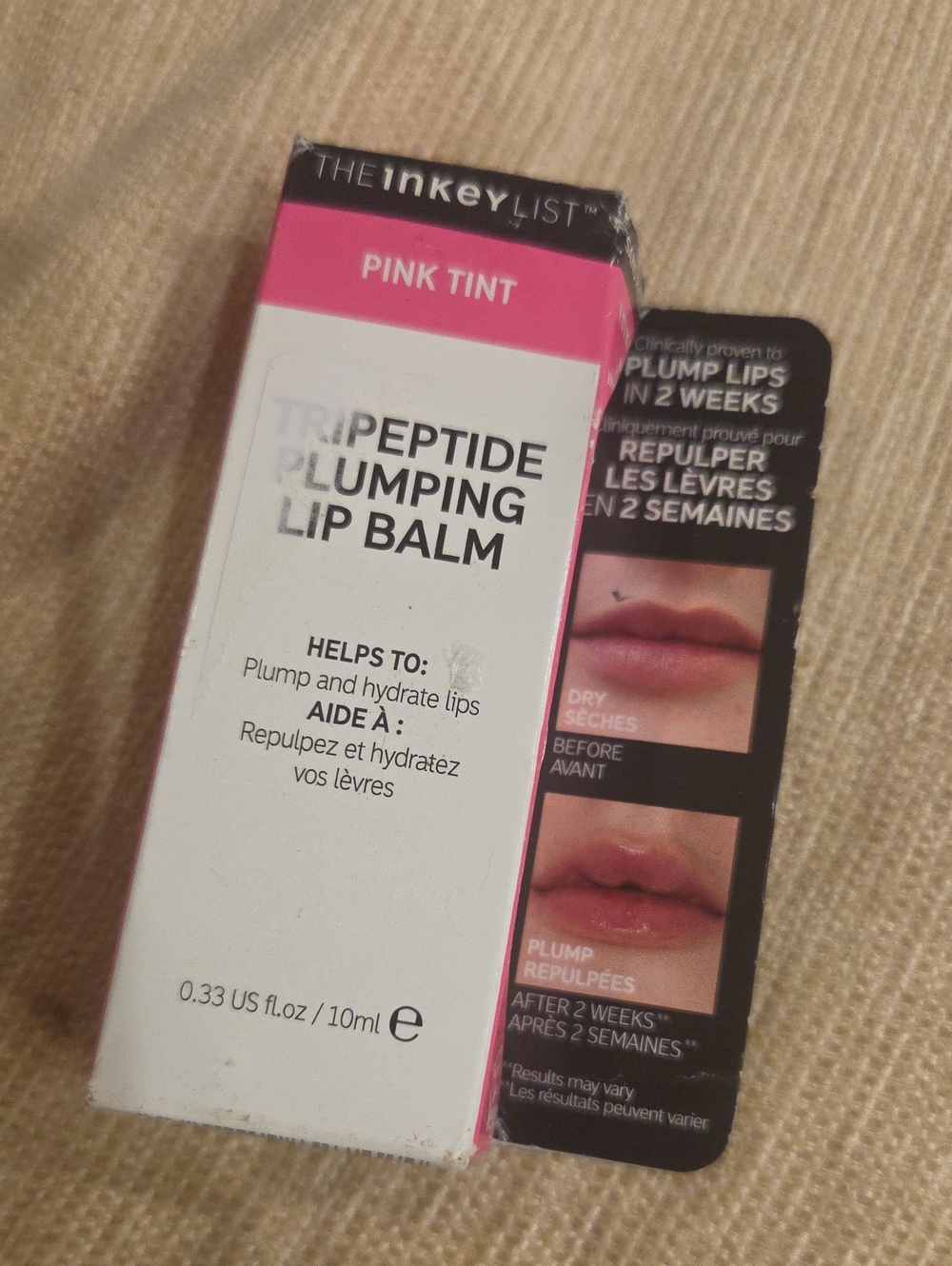 The INKEY List Pink Tint Peptide Plumping Lip Balm NIB